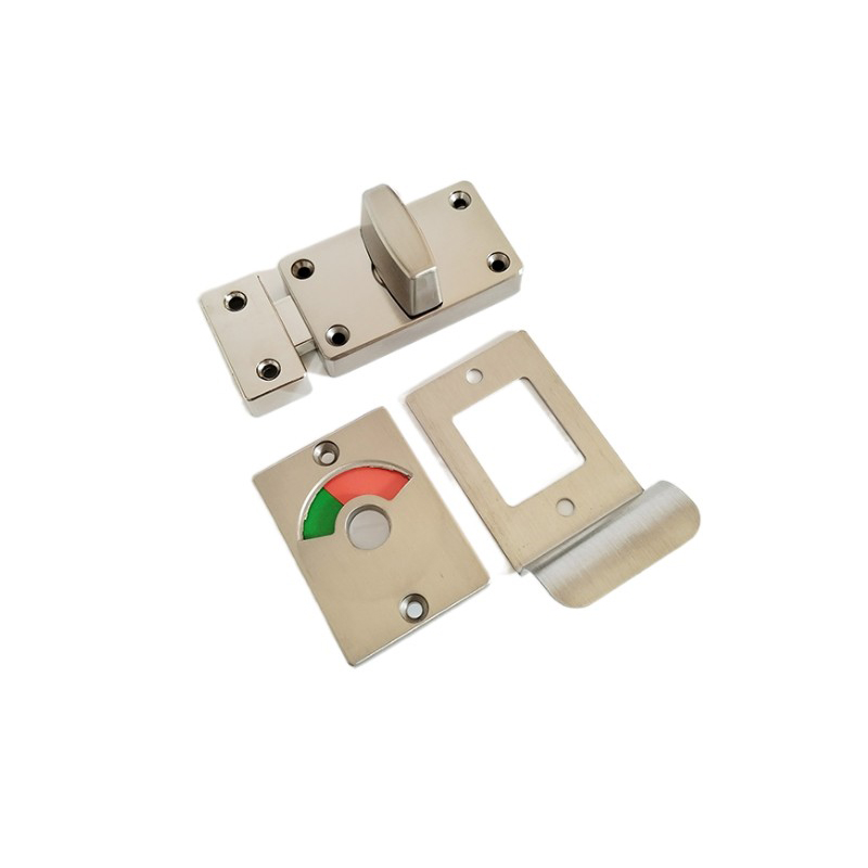 Zinc Alloy Red Green Indicator WC Door Latch Thumb Lock Thumb Handle Latch Bolt
